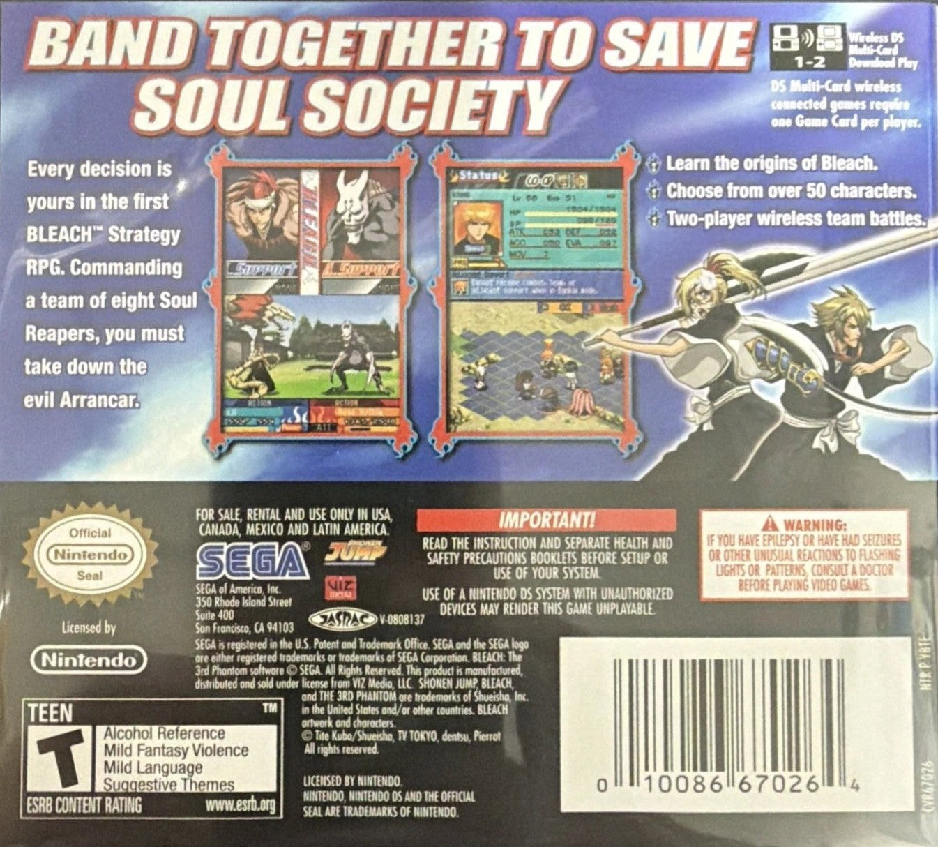 Bleach: The 3rd Phantom DS - Video Game - Used - CaveGamers - Image 2