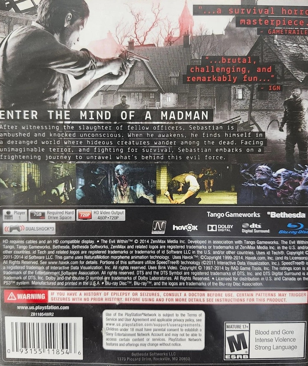 The Evil Within PS3 - Video Game - Used - CaveGamers - Image 2