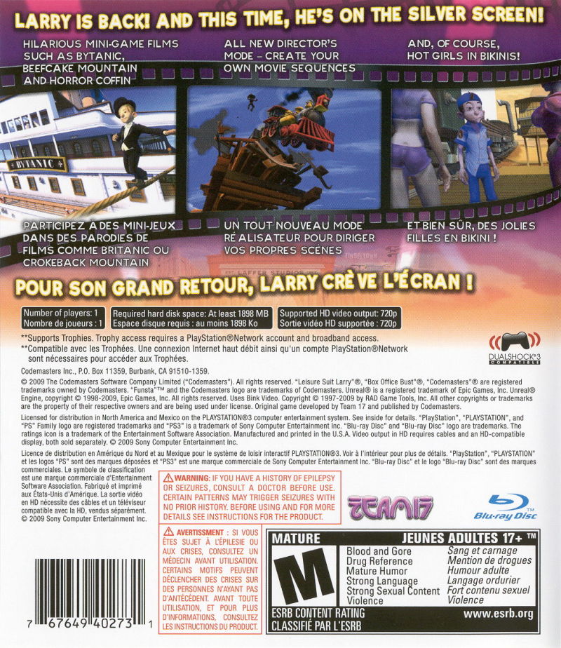 Leisure Suit Larry: Box Office Bust PS3 - Video Game - Used - CaveGamers - Image 2