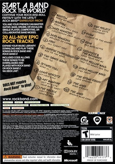 Rock Band Track Pack: Classic Rock Xbox 360 - Video Game - Used - CaveGamers - Image 2