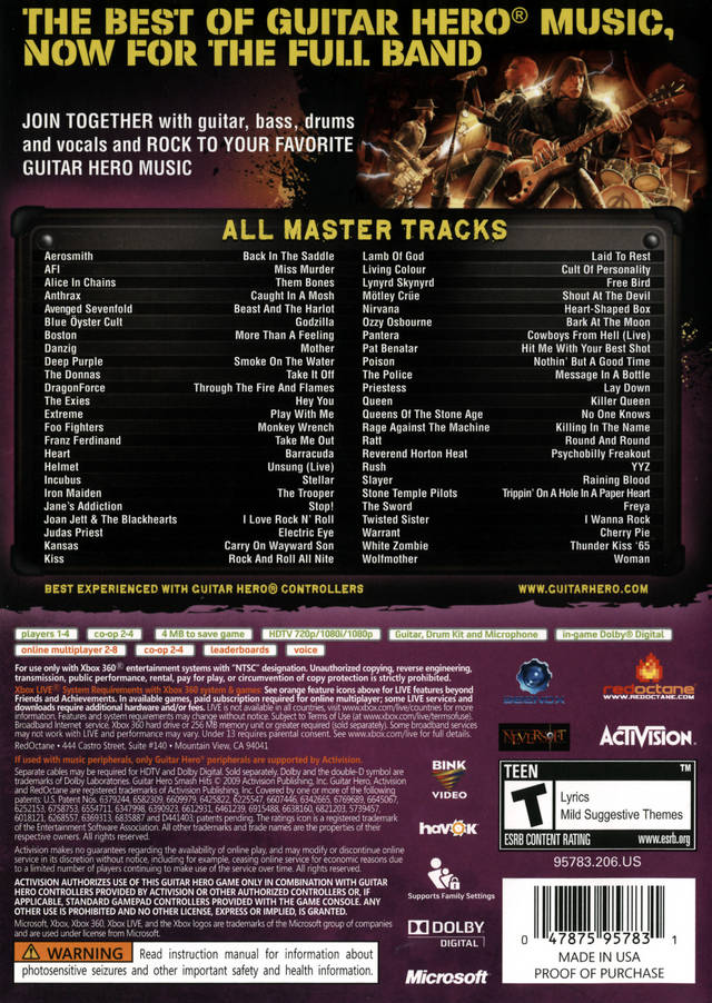 Guitar Hero Smash Hits Xbox 360 - Video Game - Used - CaveGamers - Image 2