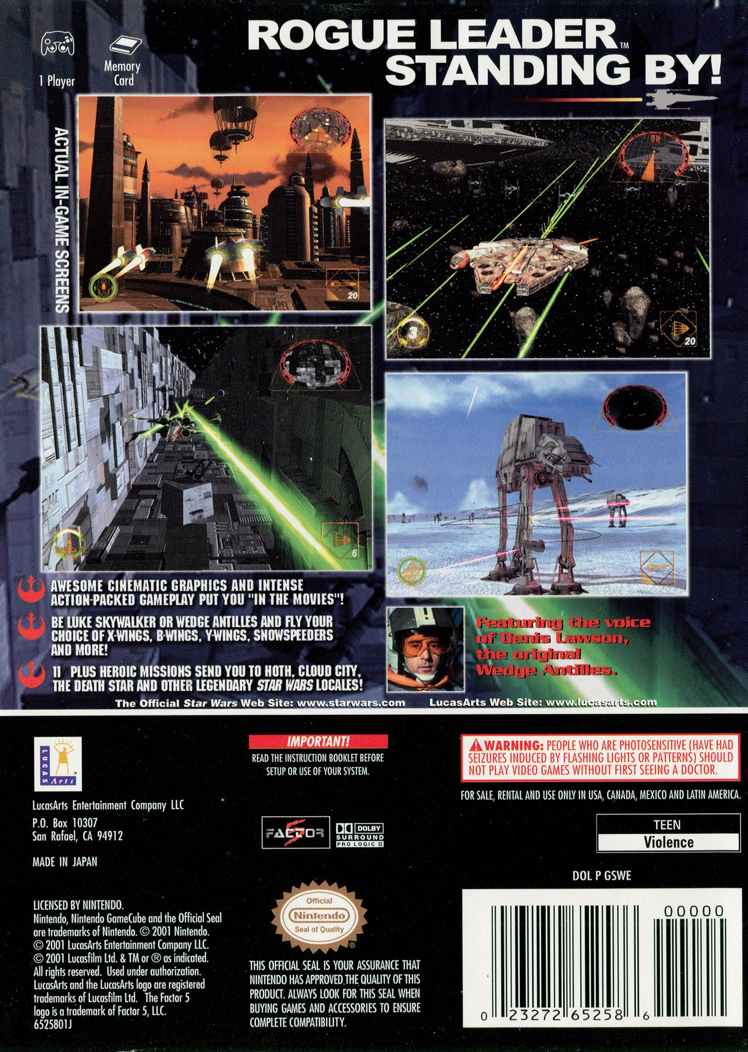 Star Wars Rogue Squadron II: Rogue Leader GameCube - Video Game - Used - CaveGamers - Image 2