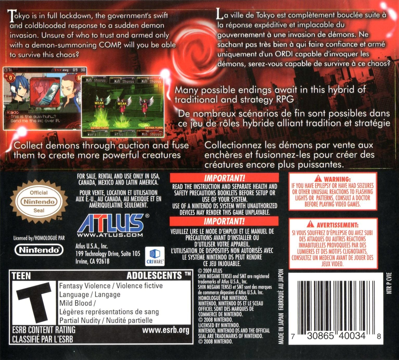 Shin Megami Tensei: Devil Survivor DS - Video Game - Used - CaveGamers - Image 2
