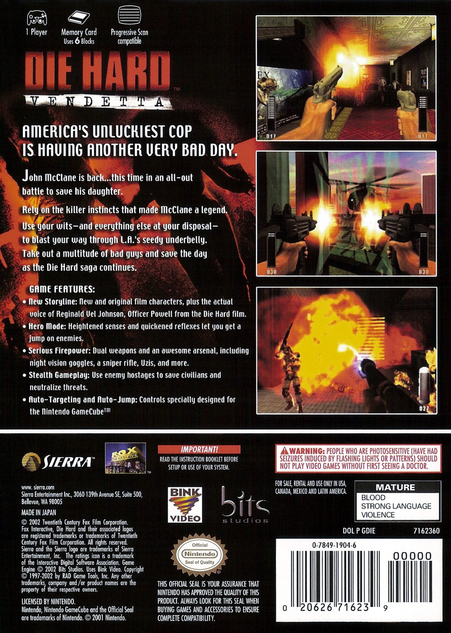 Die Hard Vendetta GameCube - Video Game - Used - CaveGamers - Image 2