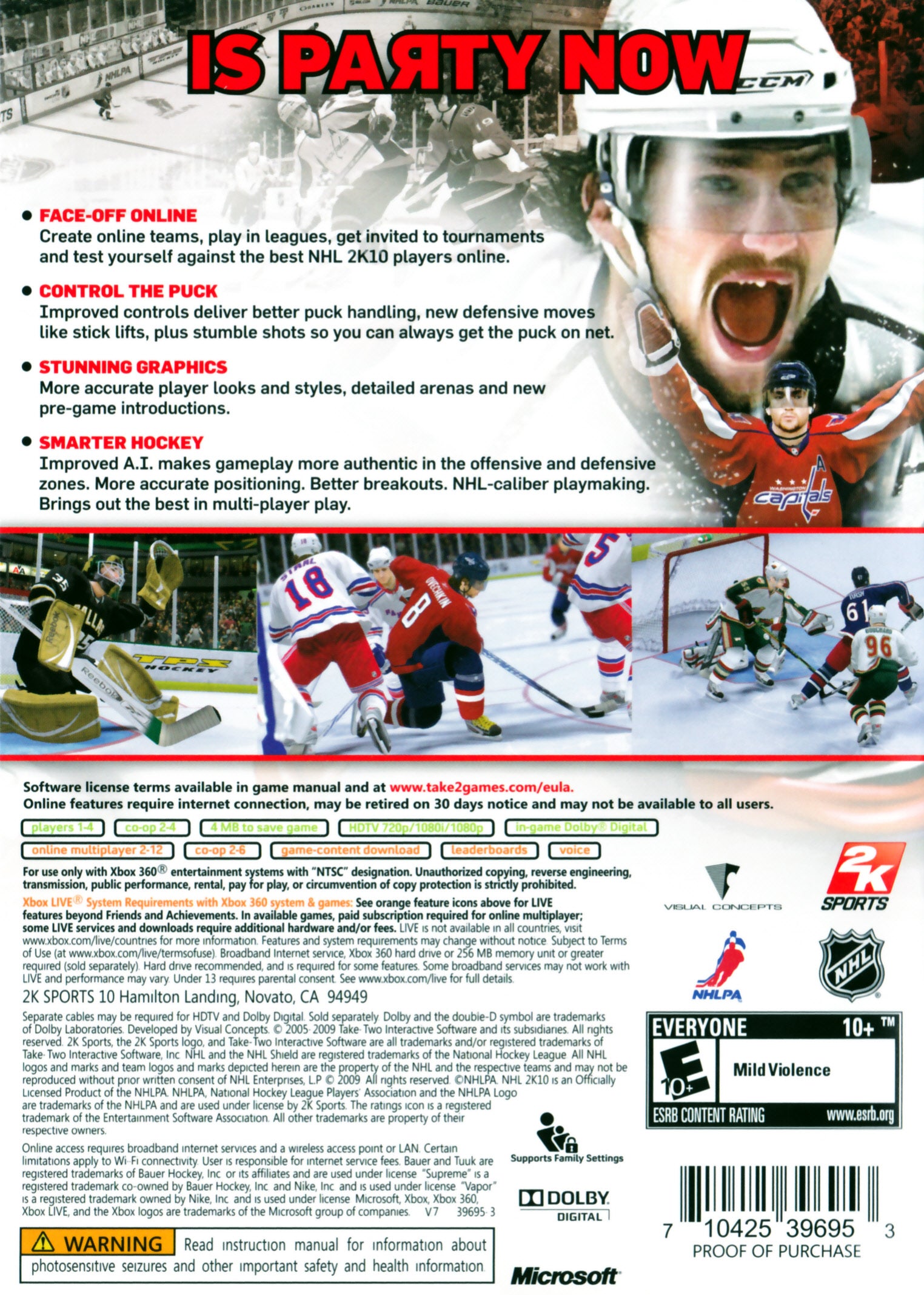 NHL 2K10 Xbox 360 - Video Game - Used - CaveGamers - Image 2