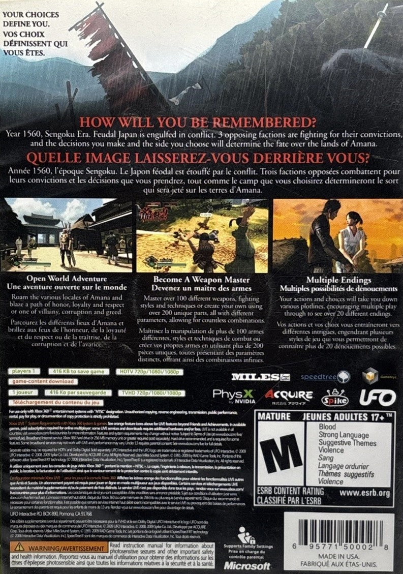 Way of the Samurai 3 Xbox 360 - Video Game - Used - CaveGamers - Image 2