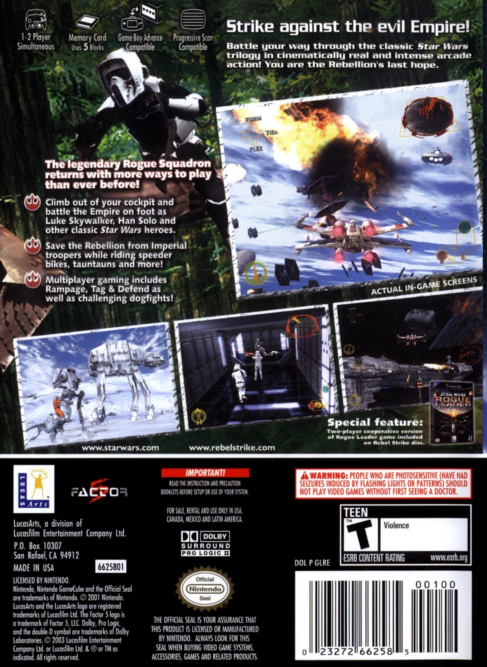 Star Wars Rogue Squadron III: Rebel Strike GameCube - Video Game - Used - CaveGamers - Image 2
