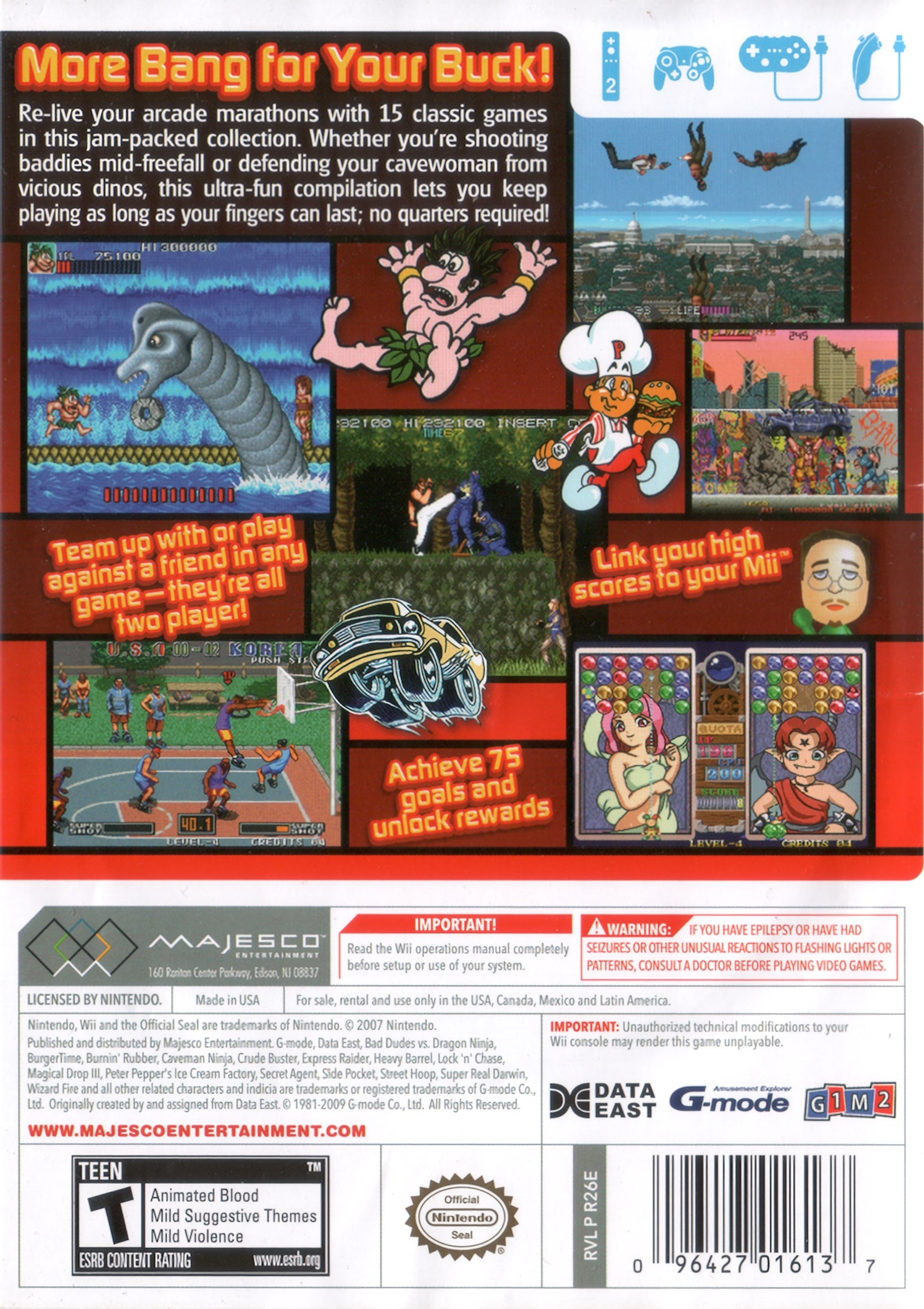 Data East Arcade Classics Wii - Video Game - Used - CaveGamers - Image 2