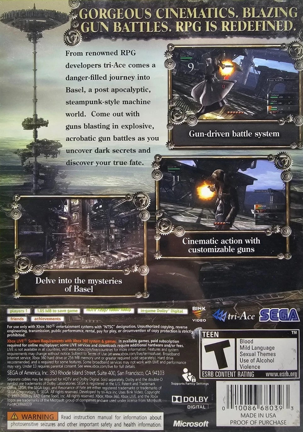 Resonance of Fate Xbox 360 - Video Game - Used - CaveGamers - Image 2