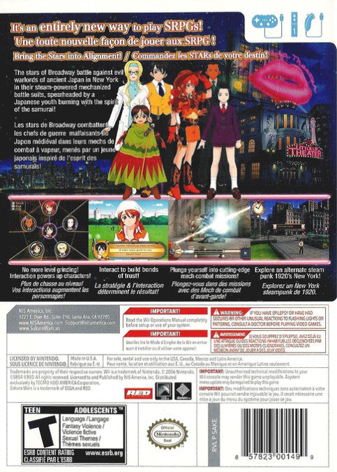Sakura Wars: So Long, My Love Wii - Video Game - Used - CaveGamers - Image 2