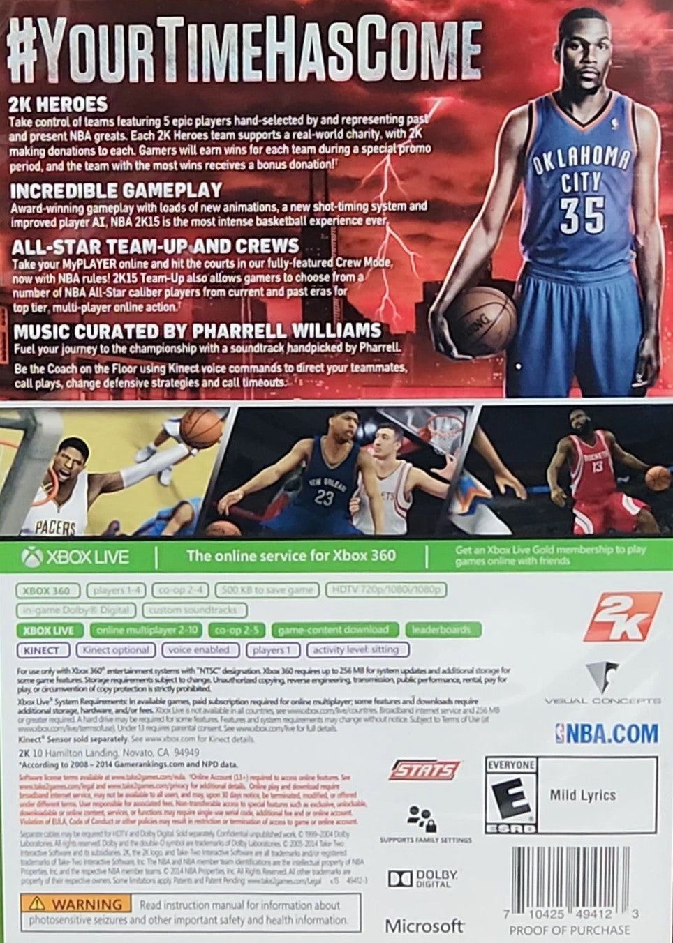 NBA 2K15 Xbox 360 - Video Game - Used - CaveGamers - Image 2