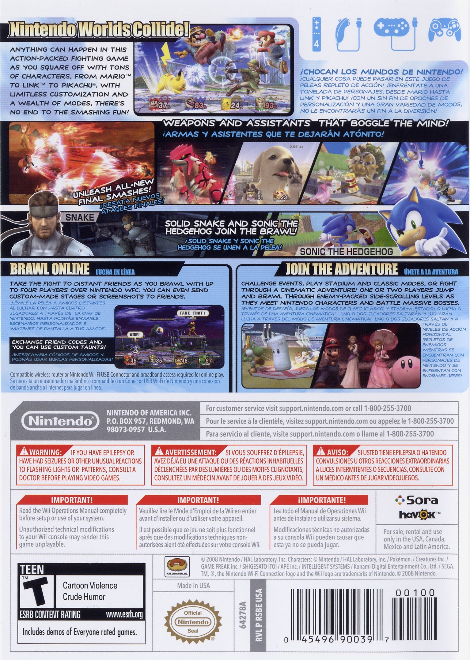 Super Smash Bros. Brawl Wii - Video Game - Used - CaveGamers - Image 2