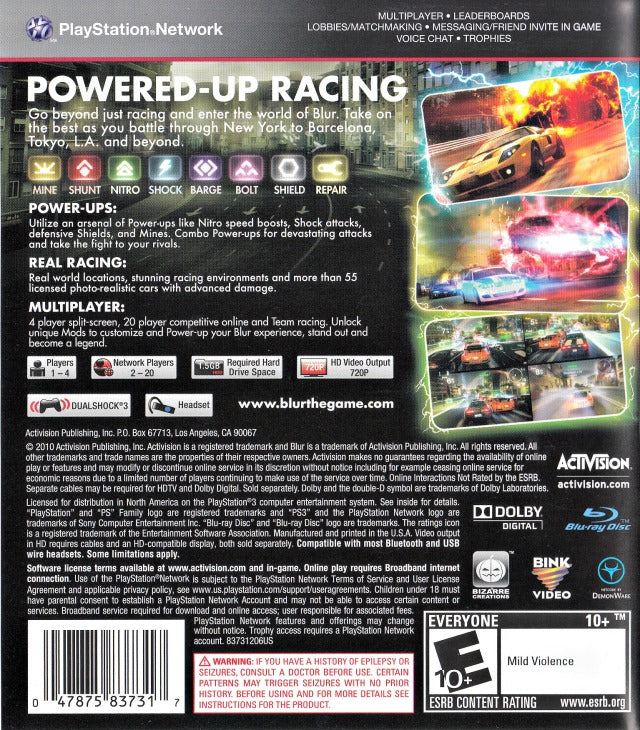 Blur PS3 - Video Game - Used - CaveGamers - Image 2
