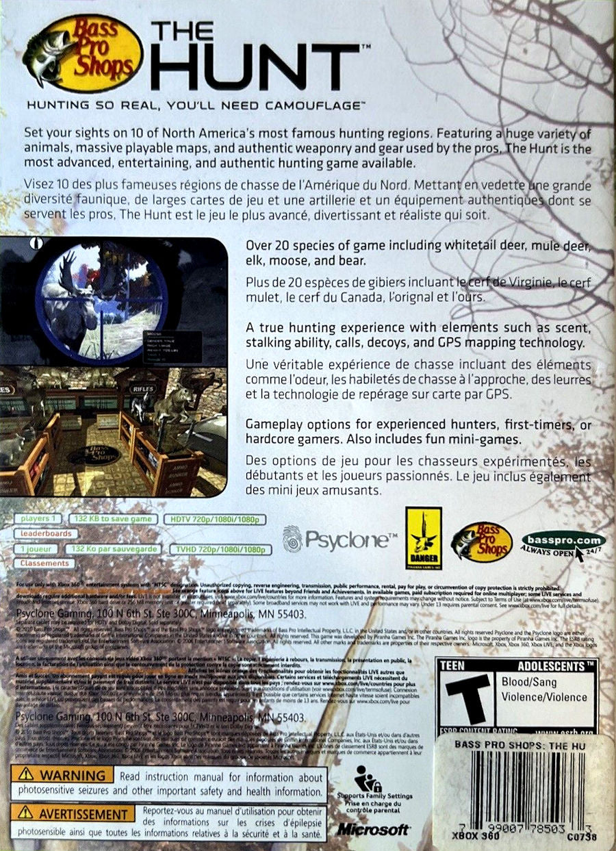 Bass Pro Shops: The Hunt Xbox 360 - Video Game - Used - CaveGamers - Image 2