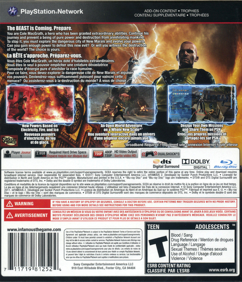 Infamous 2 PS3 - Video Game - Used - CaveGamers - Image 2