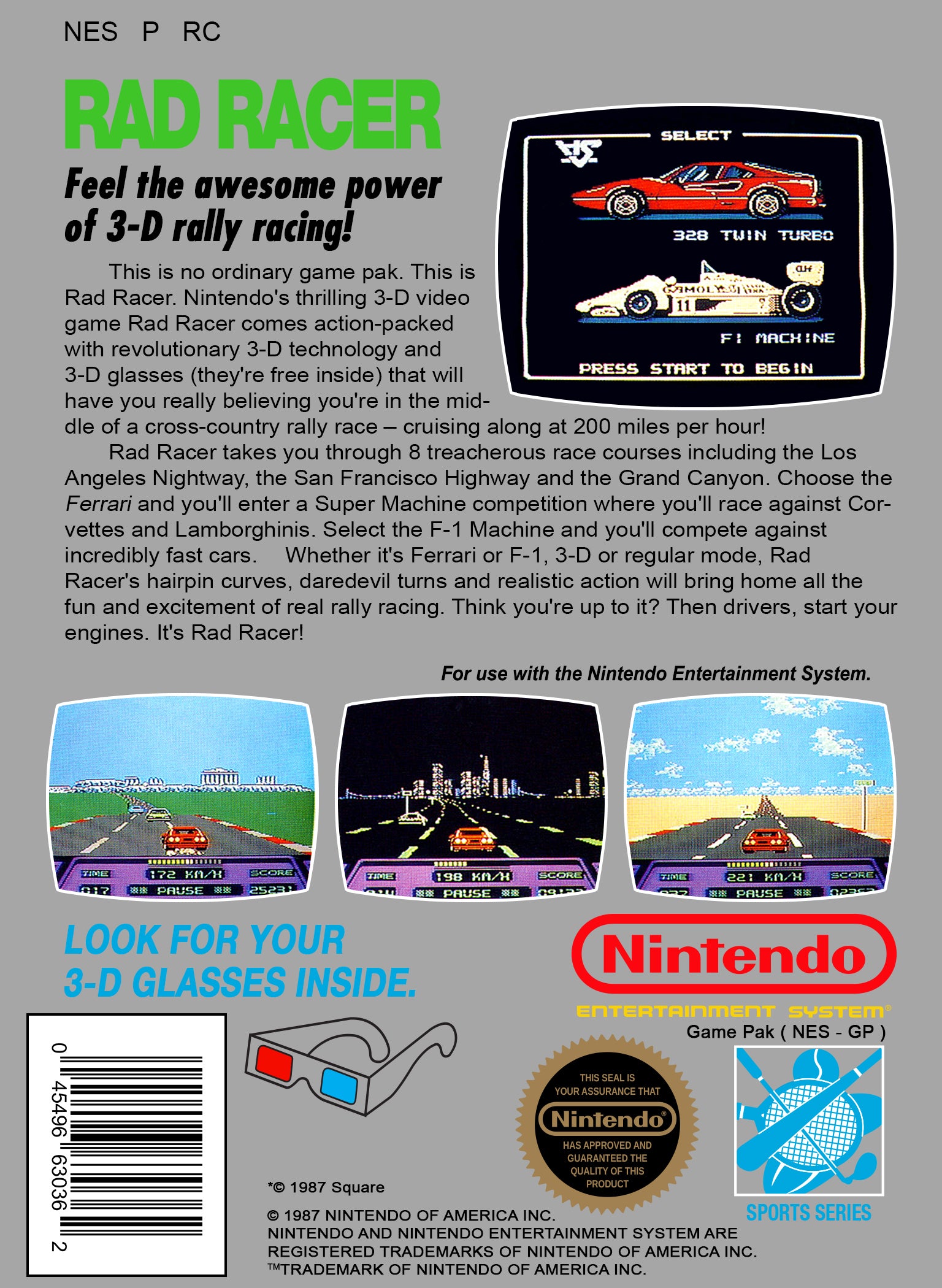 Rad Racer NES - Video Game - Used - CaveGamers - Image 2
