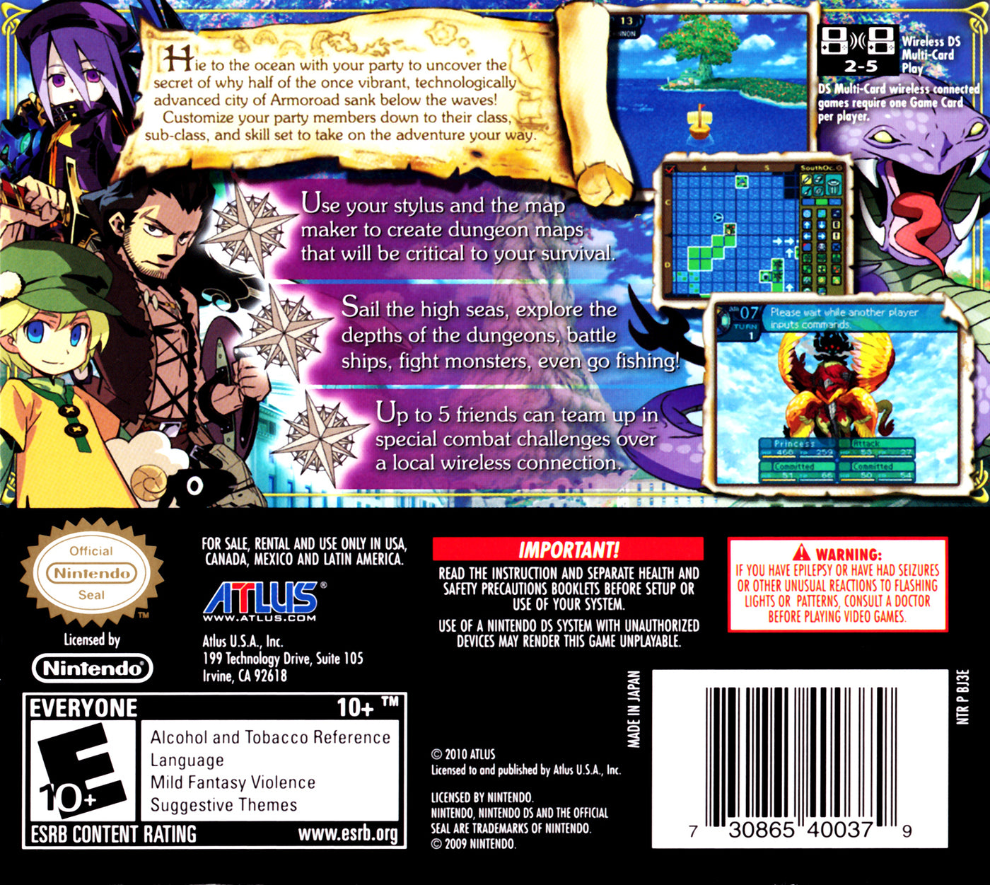 Etrian Odyssey III: The Drowned City DS - Video Game - Used - CaveGamers - Image 2