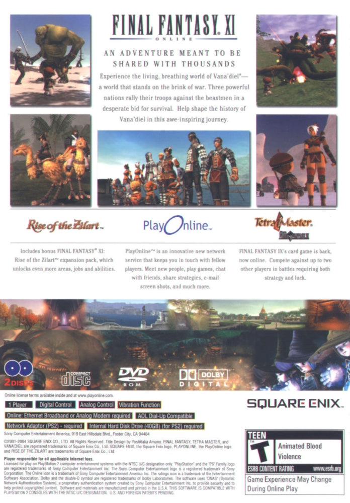 Final Fantasy XI Online PS2 - Video Game - Used - CaveGamers - Image 2