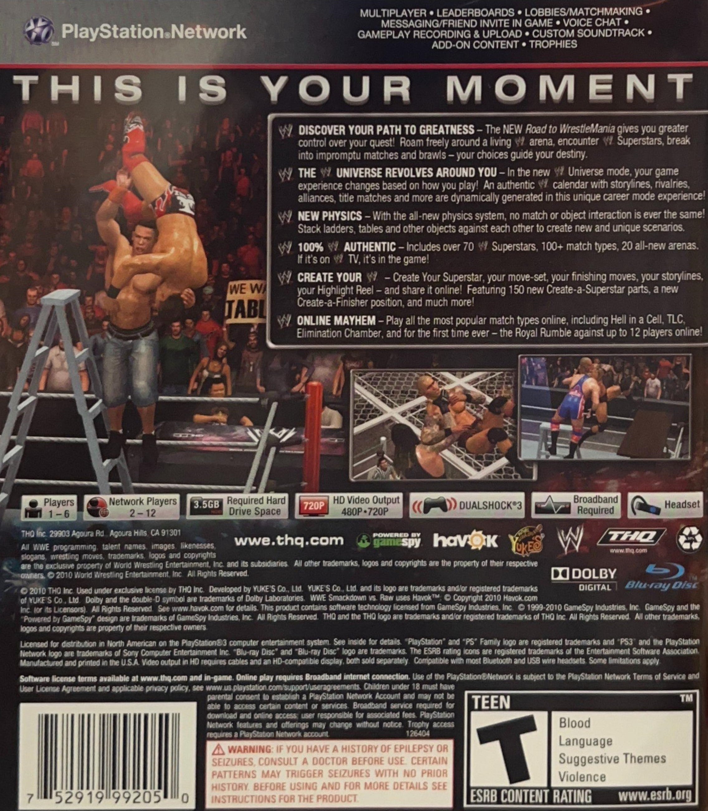 WWE Smackdown vs. Raw 2011 PS3 - Video Game - Used - CaveGamers - Image 2