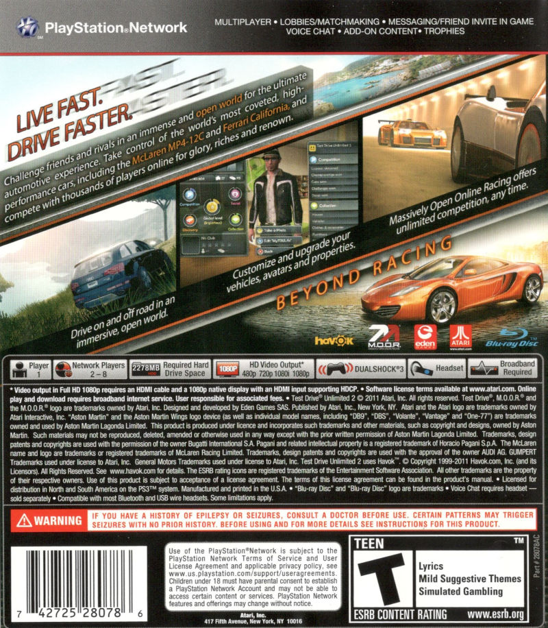 Test Drive Unlimited 2 PS3 - Video Game - Used - CaveGamers - Image 2
