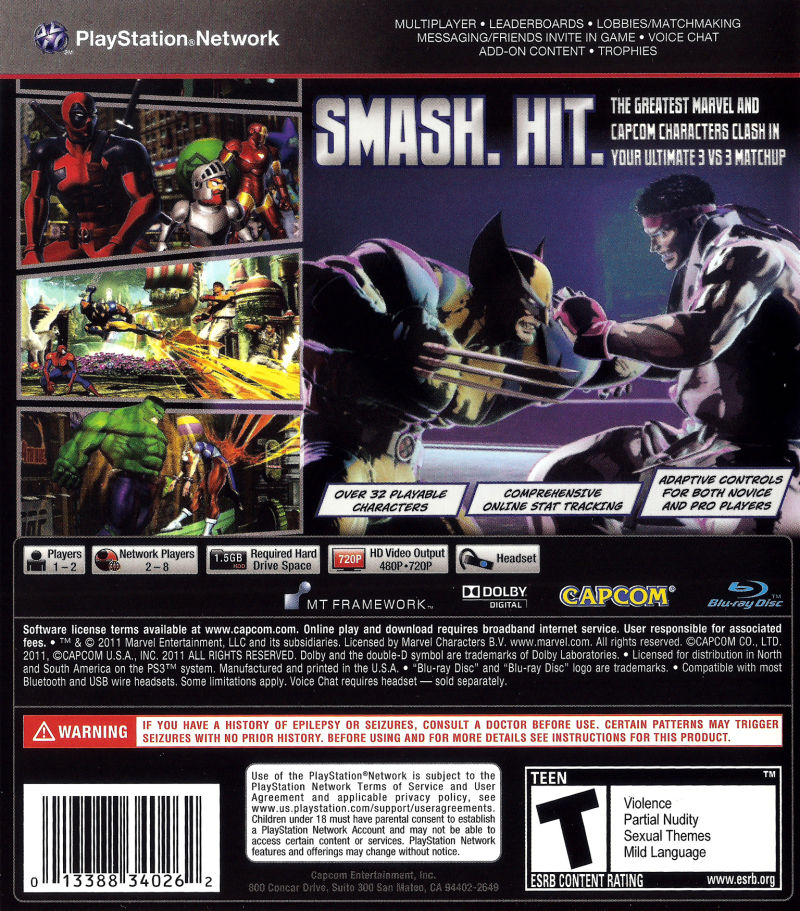 Marvel Vs. Capcom 3: Fate of Two Worlds PS3 - Video Game - Used - CaveGamers - Image 2