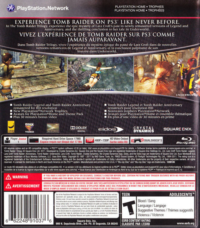 Tomb Raider Trilogy PS3 - Video Game - Used - CaveGamers - Image 2