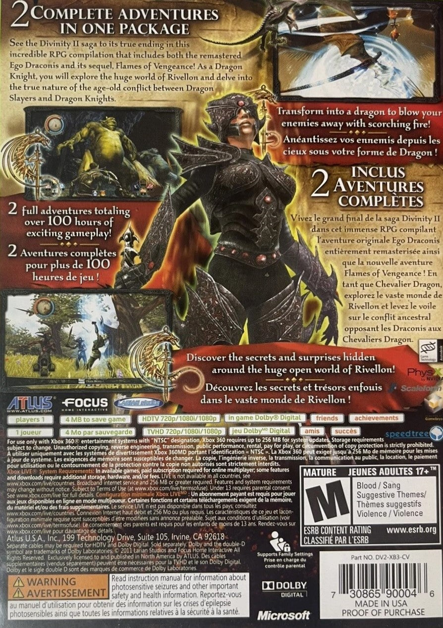 Divinity II: The Dragon Knight Saga Xbox 360 - Video Game - Used - CaveGamers - Image 2