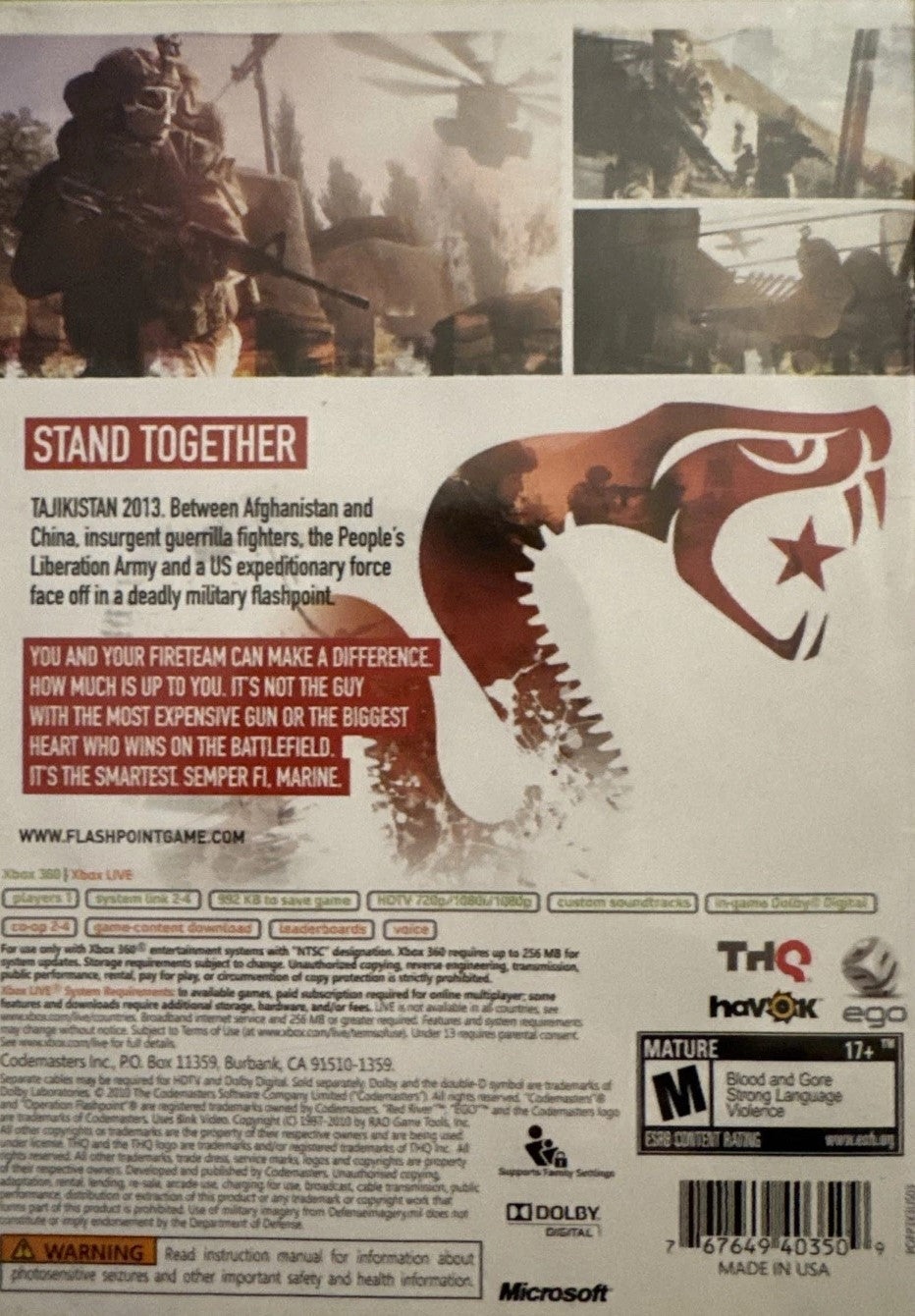 Operation Flashpoint: Red River Xbox 360 - Video Game - Used - CaveGamers - Image 2