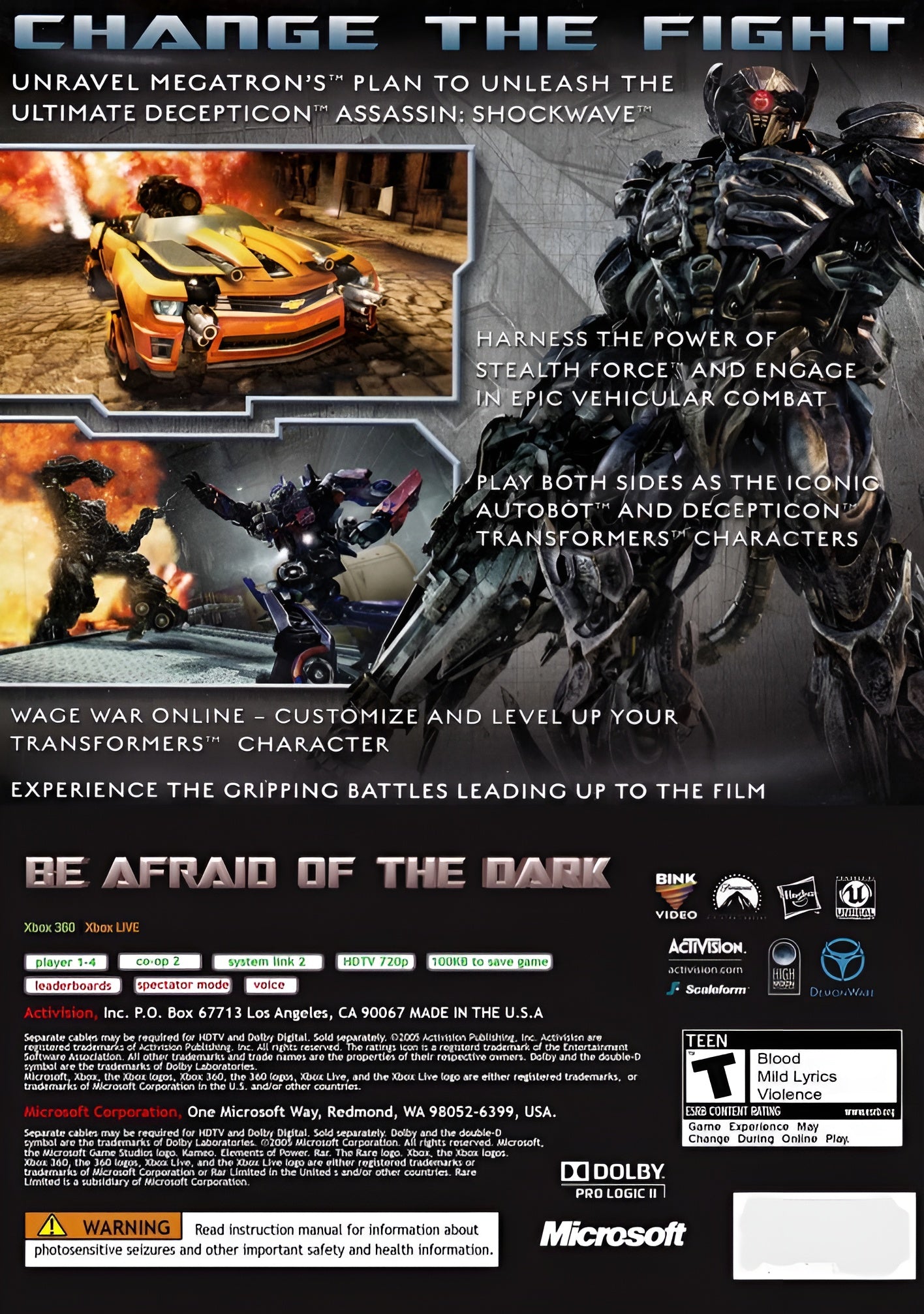 Transformers: Dark of the Moon Xbox 360 - Video Game - Used - CaveGamers - Image 2
