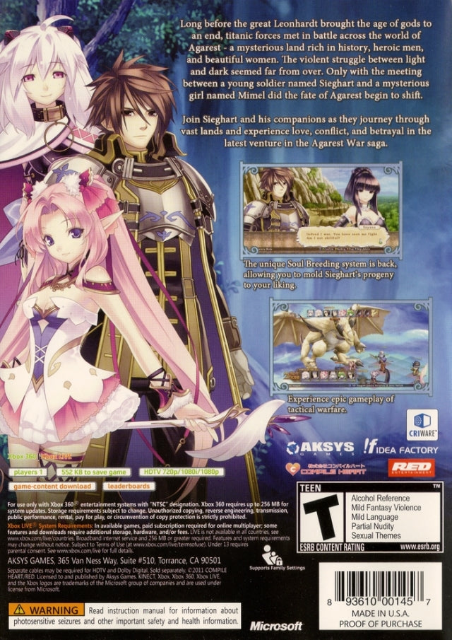Record of Agarest War Zero Xbox 360 - Video Game - Used - CaveGamers - Image 2