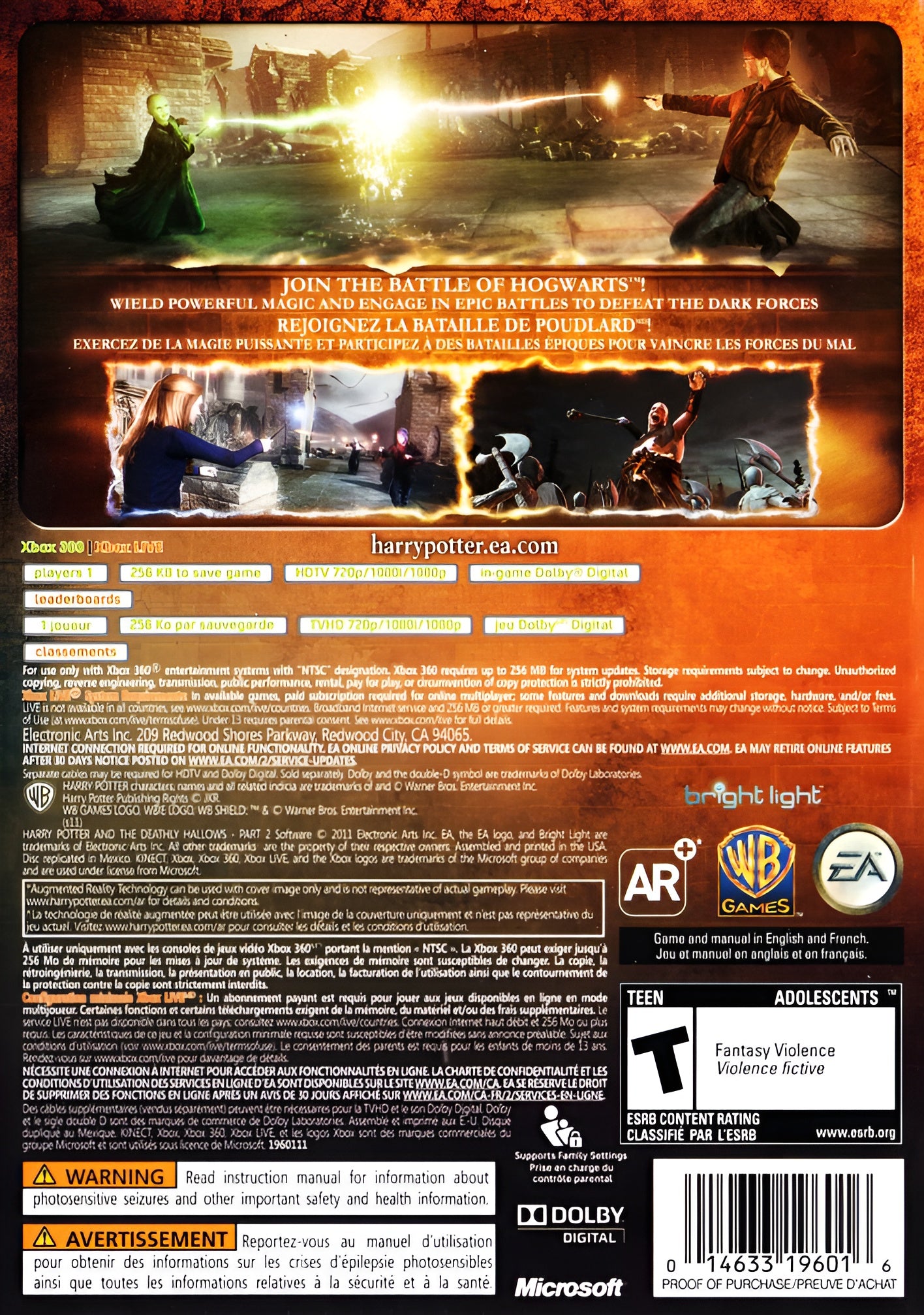 Harry Potter and the Deathly Hallows Part 2 Xbox 360 - Video Game - Used - CaveGamers - Image 2