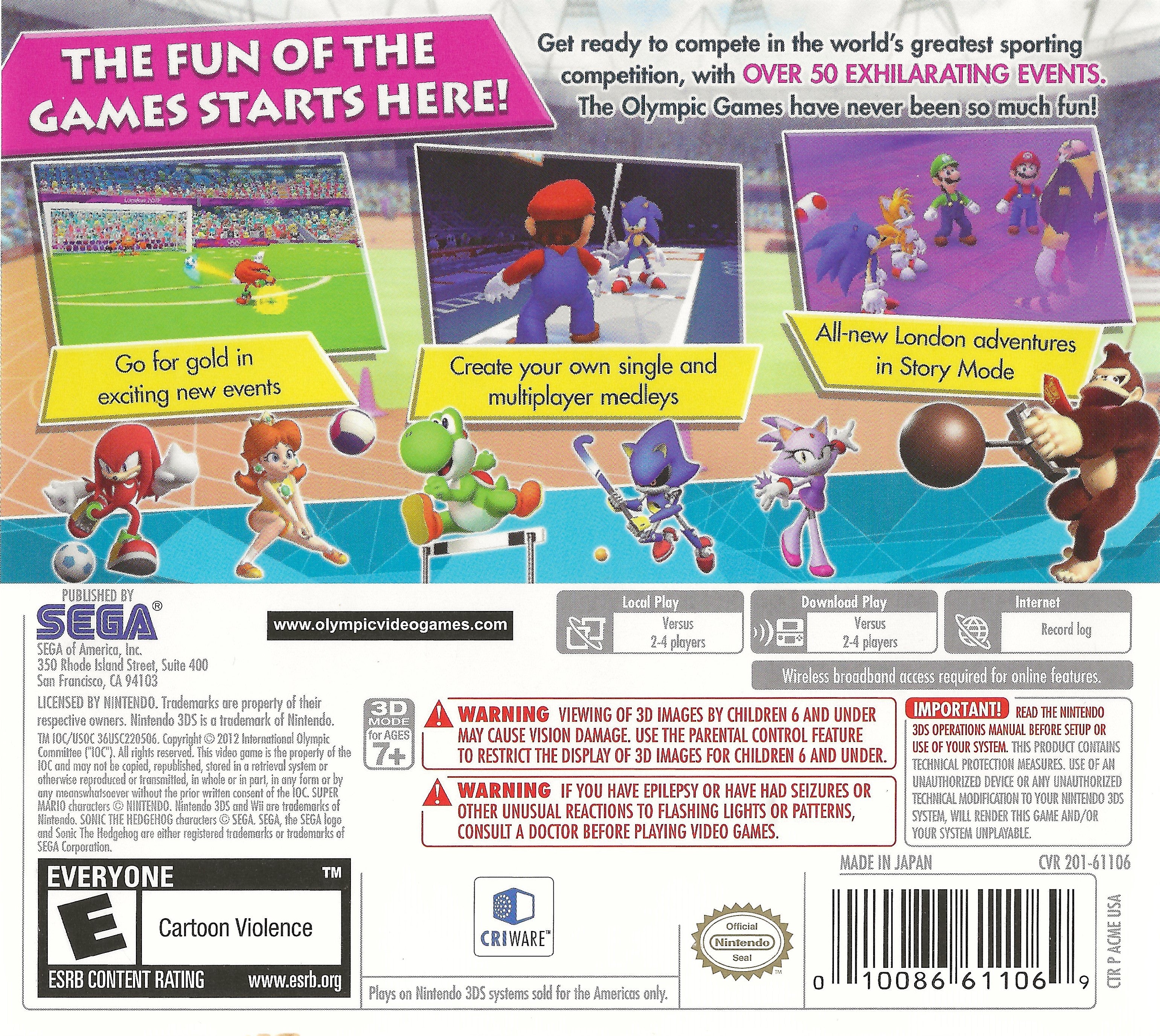 Mario & Sonic at the London 2012 Olympic Games 3DS - Video Game - Used - CaveGamers - Image 2