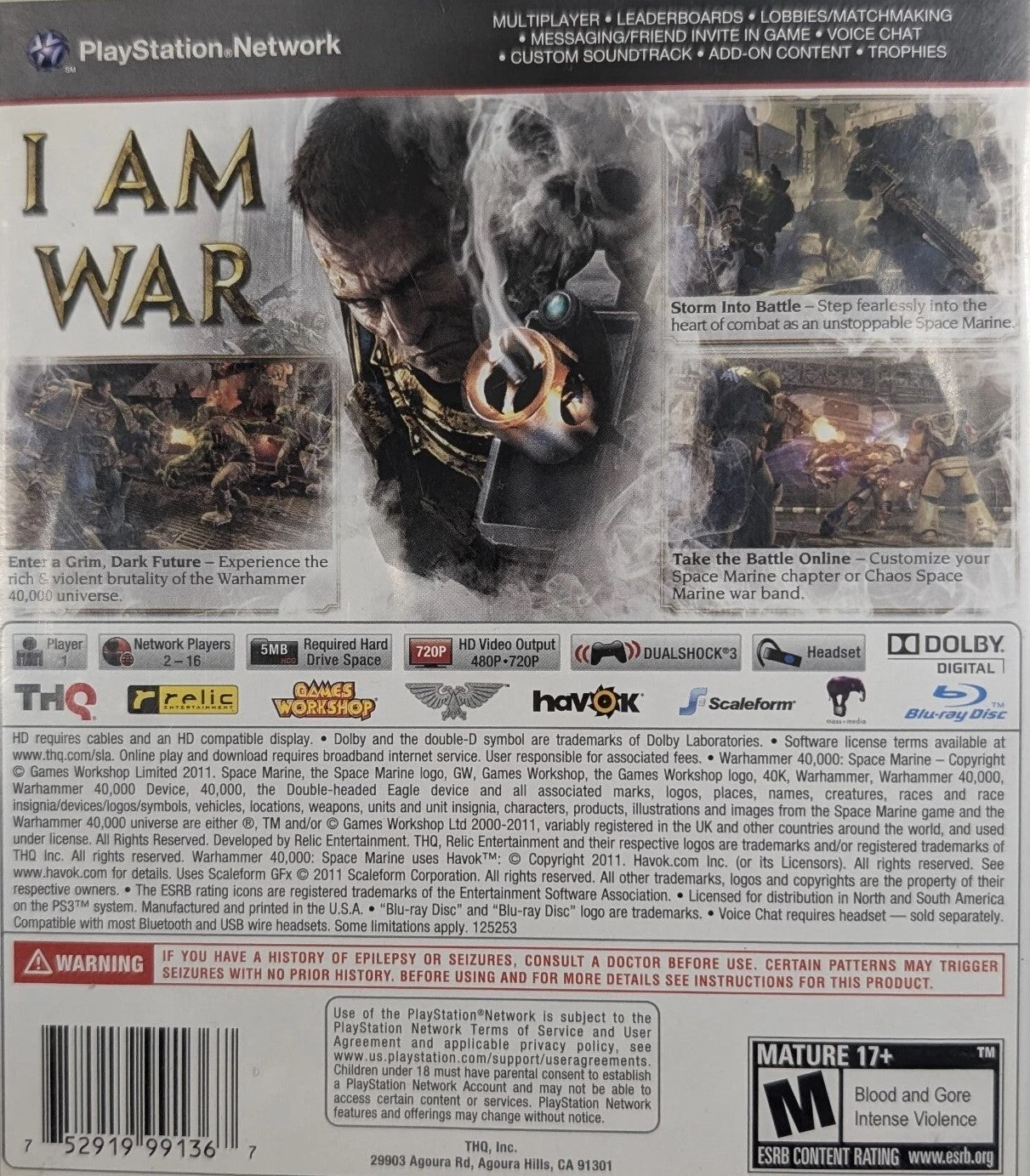 Warhammer 40000: Space Marine PS3 - Video Game - Used - CaveGamers - Image 2