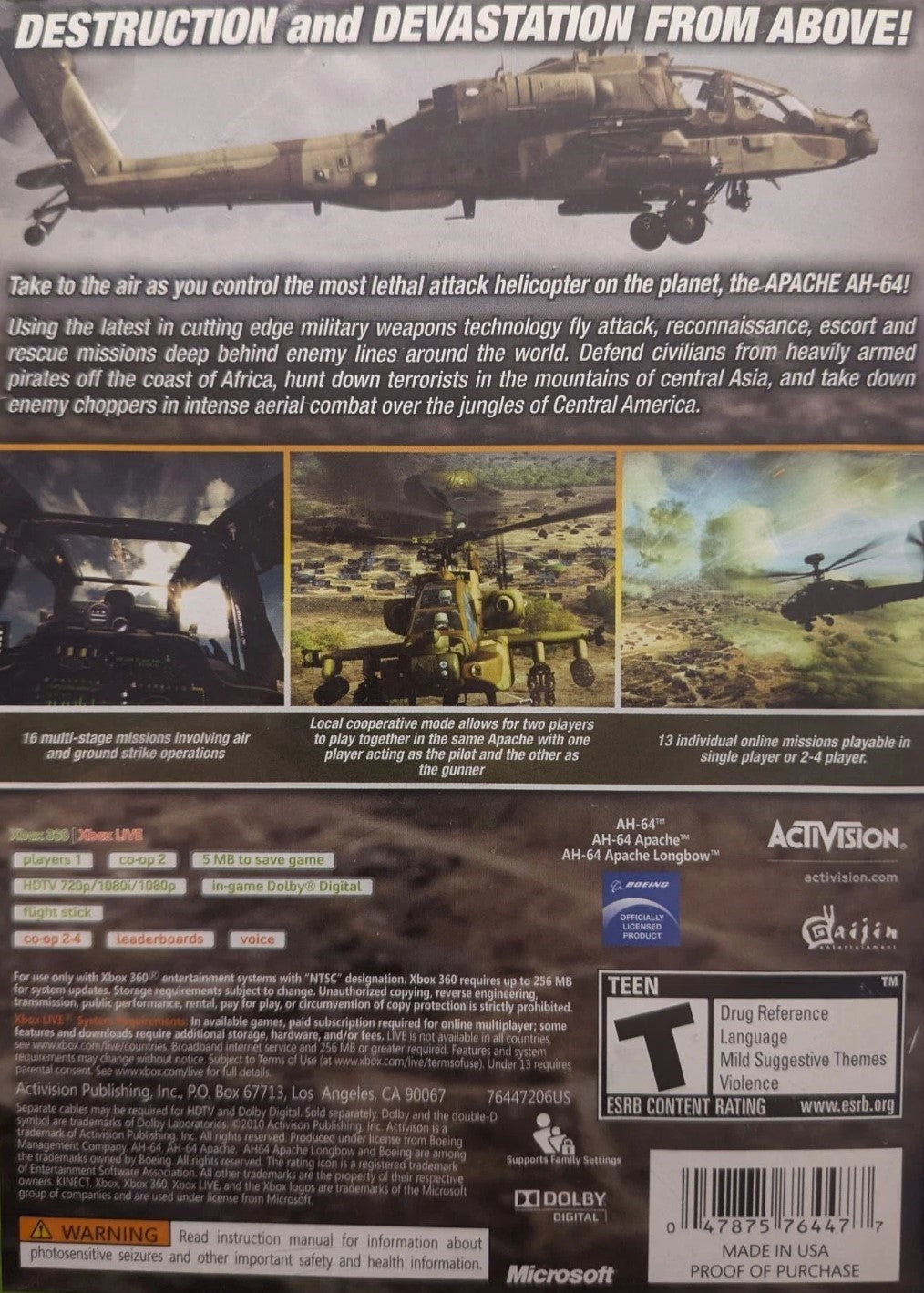 Apache: Air Assault Xbox 360 - Video Game - Used - CaveGamers - Image 2