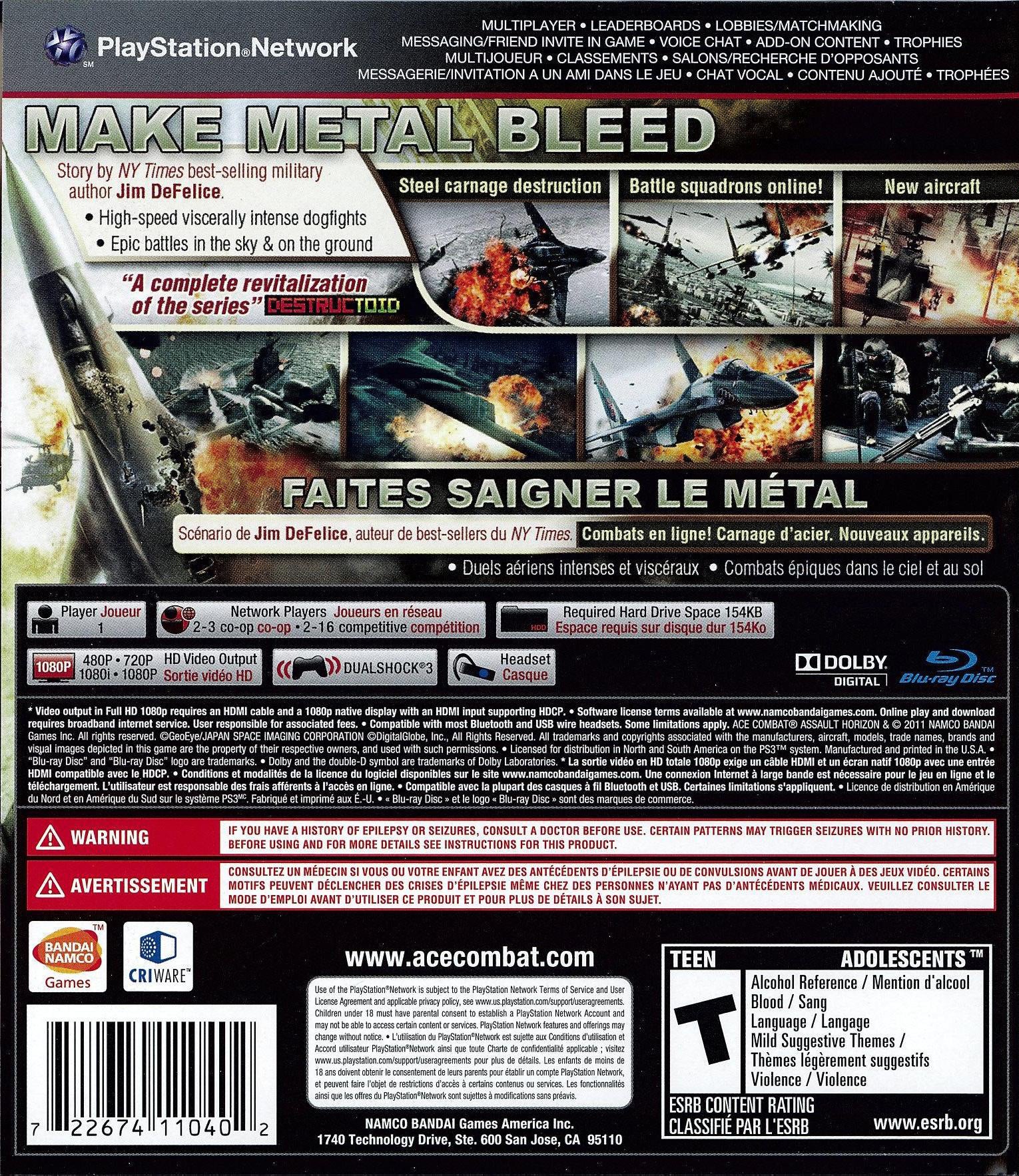 Ace Combat Assault Horizon PS3 - Video Game - Used - CaveGamers - Image 2