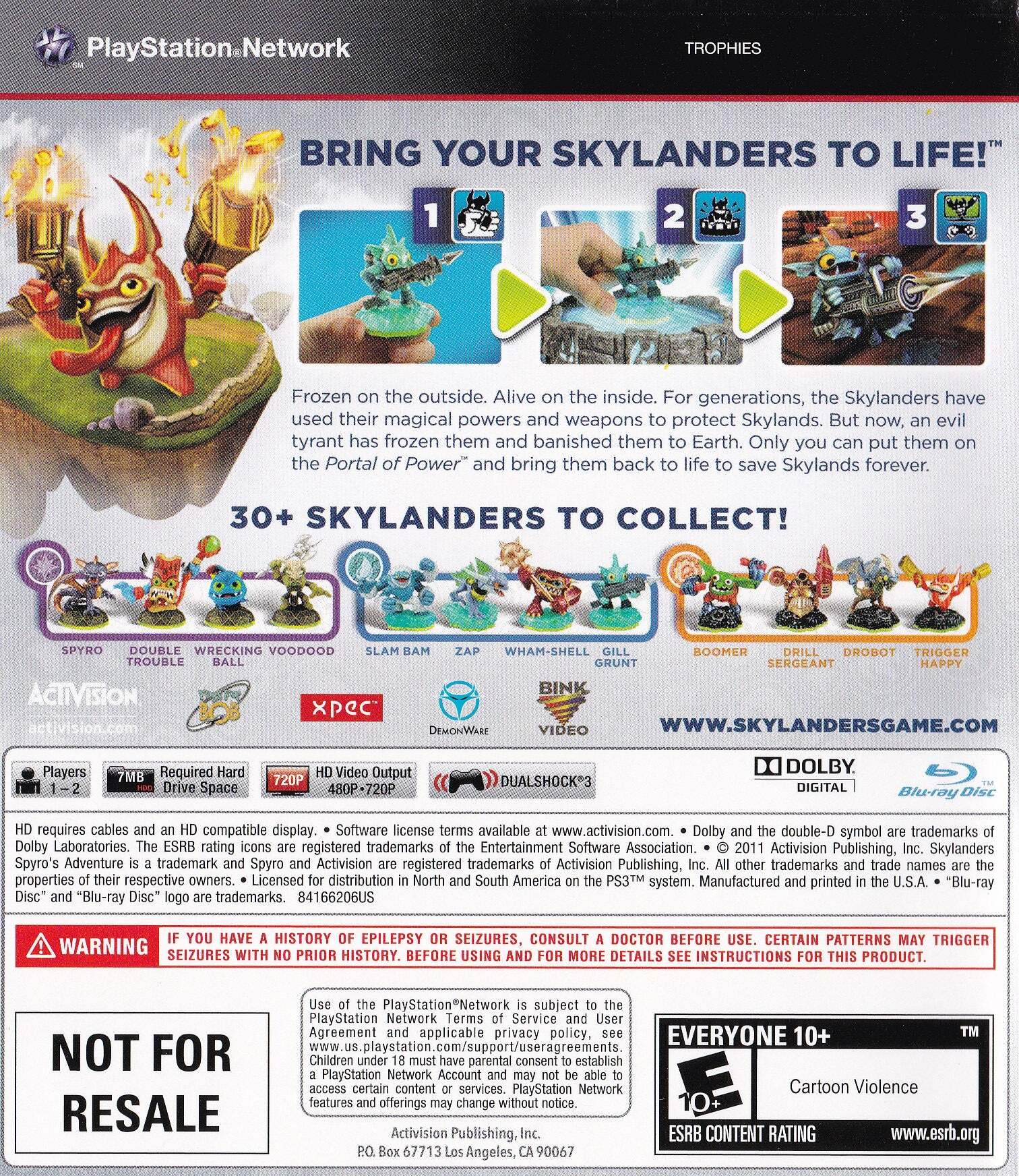 Skylanders Spyro's Adventure PS3 - Video Game - Used - CaveGamers - Image 2