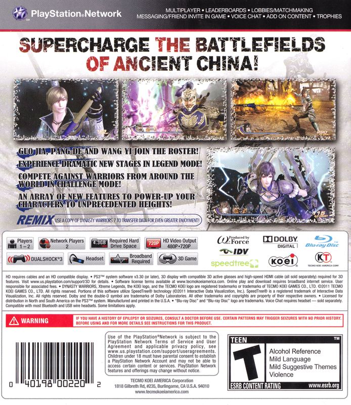 Dynasty Warriors 7: Xtreme Legends PS3 - Video Game - Used - CaveGamers - Image 2
