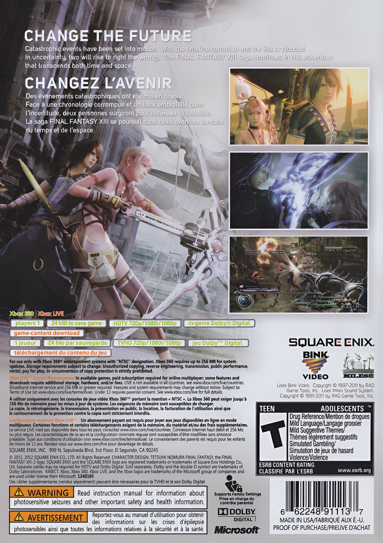 Final Fantasy XIII-2 Xbox 360 - Video Game - Used - CaveGamers - Image 2