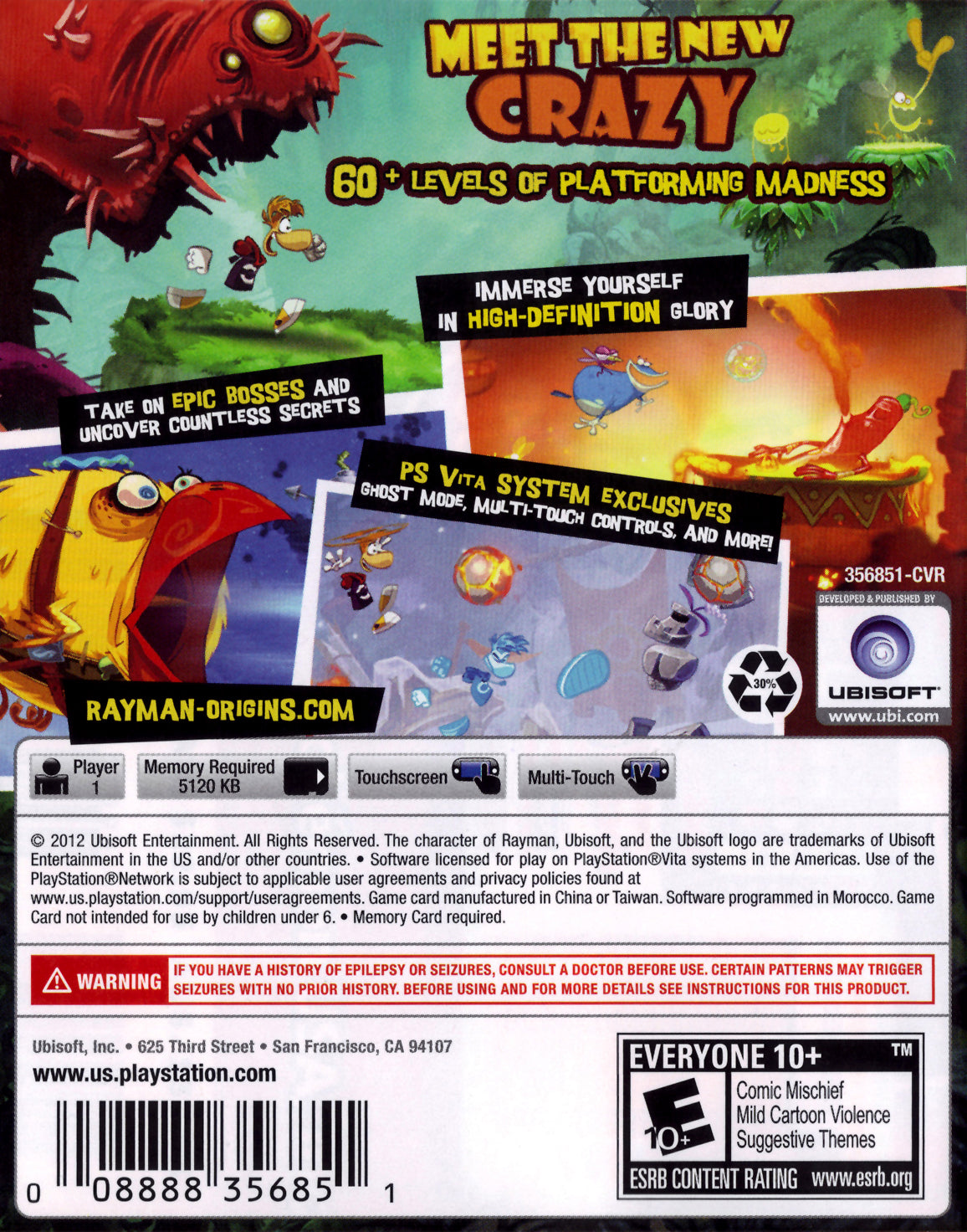 Rayman Origins PSV - Video Game - Used - CaveGamers - Image 2