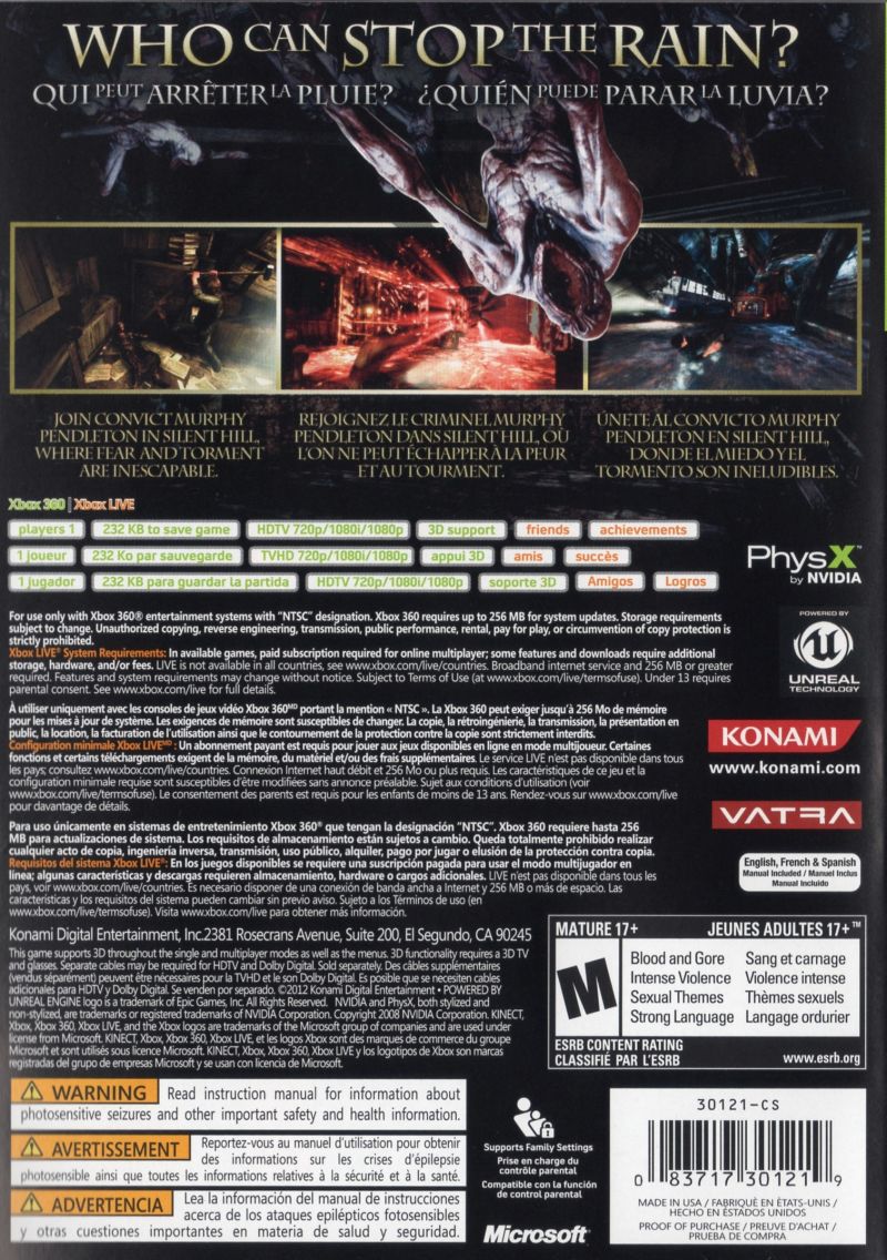 Silent Hill Downpour Xbox 360 - Video Game - Used - CaveGamers - Image 2