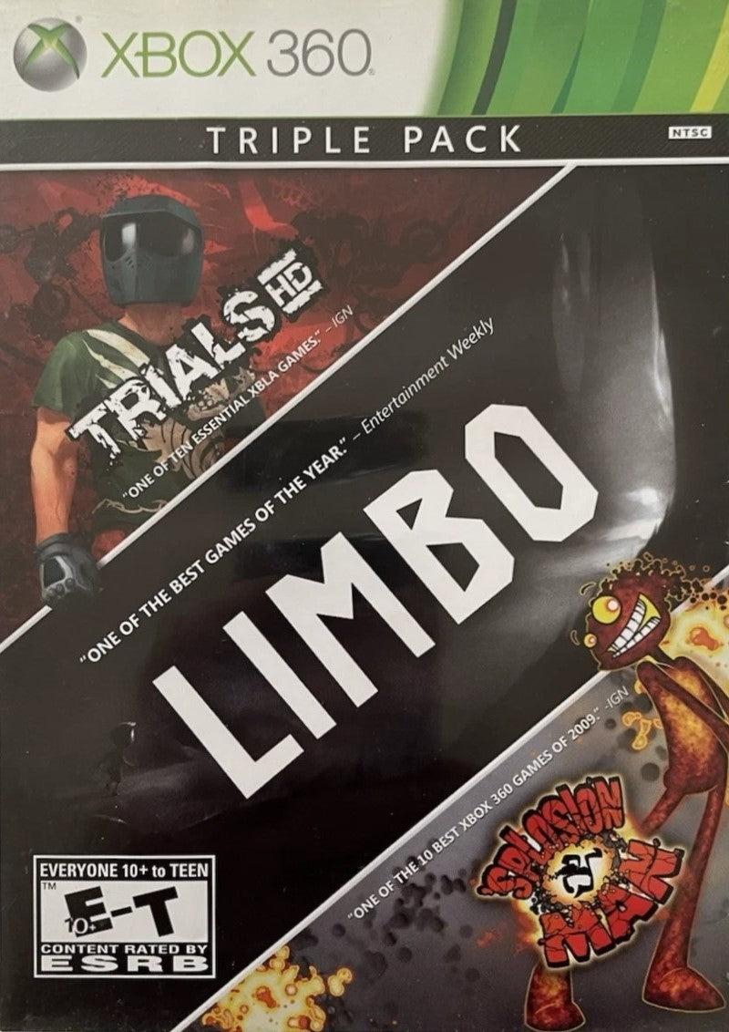 Triple Pack: Limbo, Trials HD, Splosion Man Xbox 360 - Video Game - Used - CaveGamers
