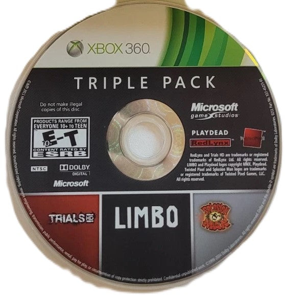 Triple Pack: Limbo, Trials HD, Splosion Man Xbox 360 - Video Game - Used - CaveGamers - Image 3