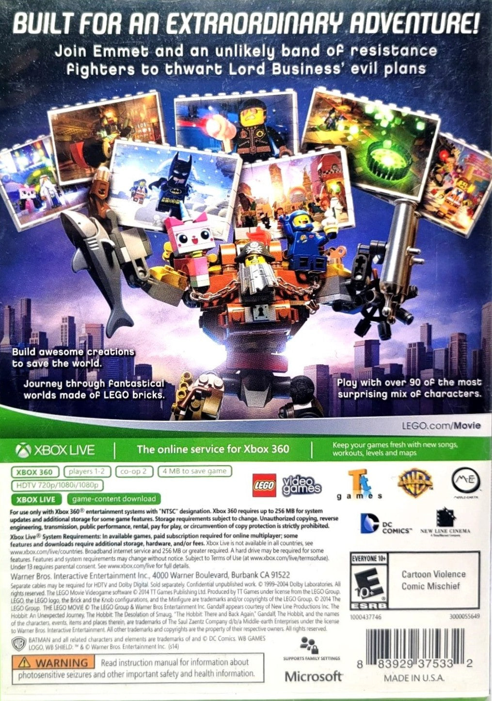 The Lego Movie Video Game Xbox 360 - Video Game - Used - CaveGamers - Image 2