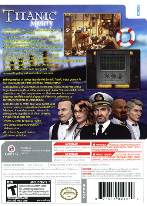Titanic Mystery Wii - Video Game - Used - CaveGamers - Image 2