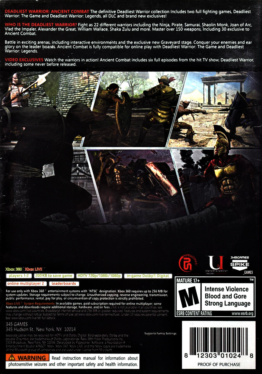 Deadliest Warrior: Ancient Combat Xbox 360 - Video Game - Used - CaveGamers - Image 2