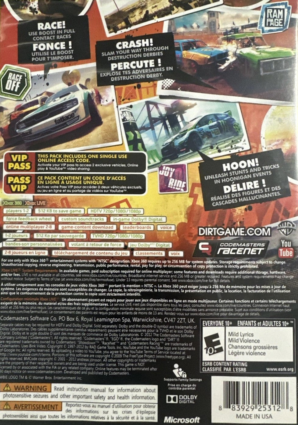 Dirt Showdown Xbox 360 - Video Game - Used - CaveGamers - Image 2