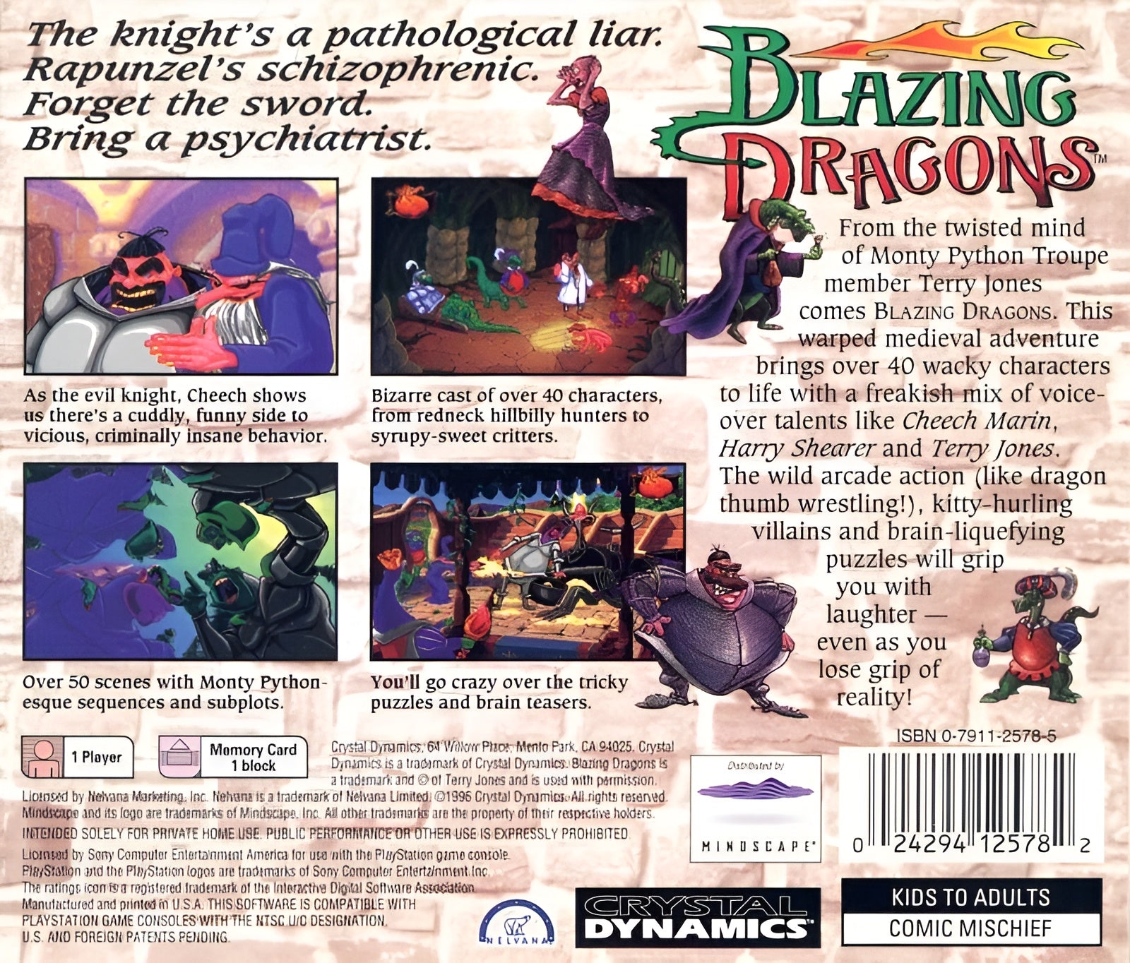 Blazing Dragons Playstation - Video Game - Used - CaveGamers - Image 2