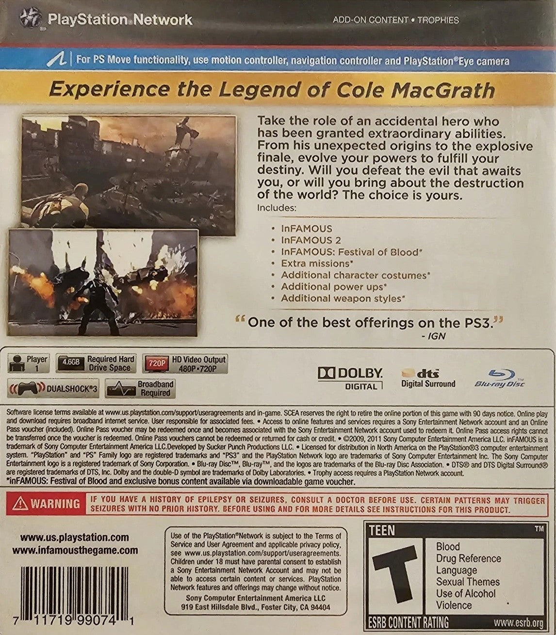 InFamous Collection PS3 - Video Game - Used - CaveGamers - Image 2