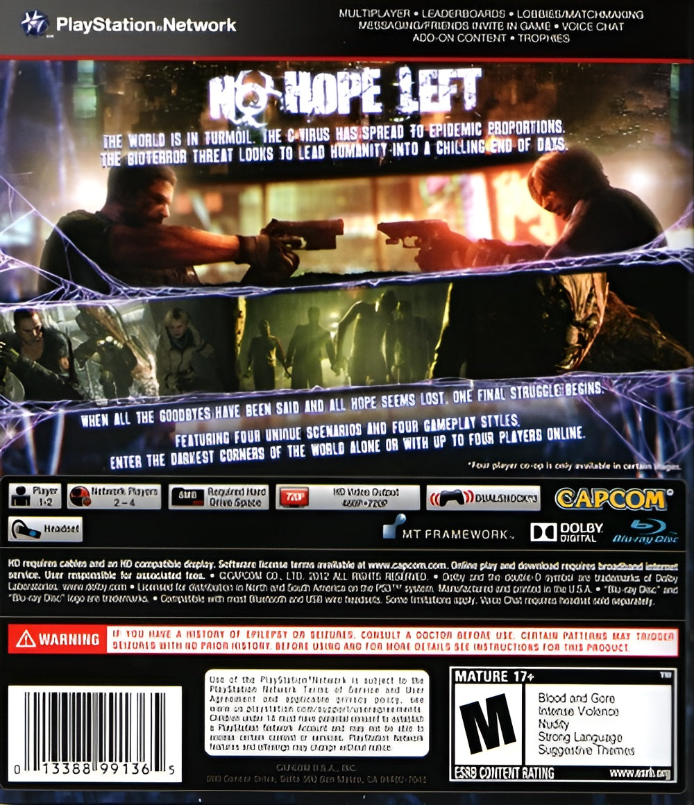 Resident Evil 6 PS3 - Video Game - Used - CaveGamers - Image 2