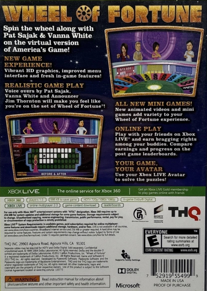 Wheel Of Fortune Xbox 360 - Video Game - Used - CaveGamers - Image 2